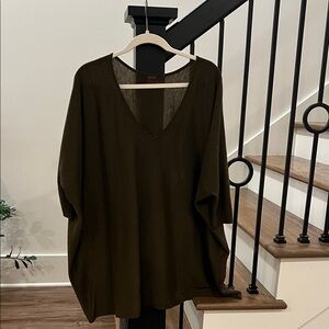 Kerisma V-Neck Tunic in Dark Olive